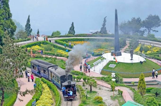 Darjeeling hills and tea garden view